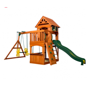 Large Garden Playcentre Wooden Children Playhouse Outdoor Kids Swing Tree House - Image 7