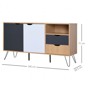 Retro Storage Sideboard Vintage Industrial Side Cabinet Large Cupboard Unit - Image 7