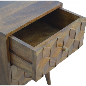 Nordic Bedside Table Mid Century Cabinet Scandinavian Rustic Solid Wood Unit - Image 4