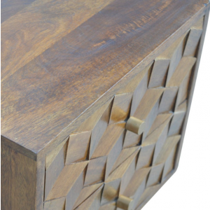 Nordic Bedside Table Mid Century Cabinet Scandinavian Rustic Solid Wood Unit - Image 3