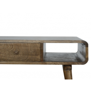 Nordic Coffee Table Vintage Storage Drawer Scandinavian Solid Wood Unit - Image 3