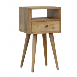 Small Beside Table Nordic Narrow Cabinet Scandinavian Solid Wood Unit - Image 5