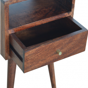 Nordic Bedside Table Mid Century Slim Cabinet Scandinavian Solid Wood Plant Lamp Stand - Image 4