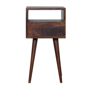 Nordic Bedside Table Mid Century Slim Cabinet Scandinavian Solid Wood Plant Lamp Stand - Image 5