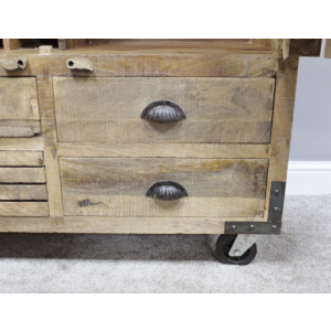 Large Kitchen Pantry Rustic Larder Storage Cabinet Solid Wood Vintage Industrial Cupboard - Image 9