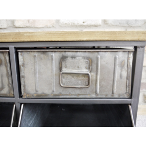 Industrial Storage Cabinet Rustic Metal Sideboard Vintage Retro Chest Drawers - Image 6