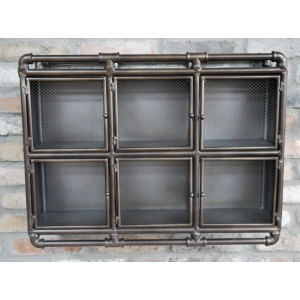Industrial Wall Cabinet Rustic Metal Shelving Unit - Image 6