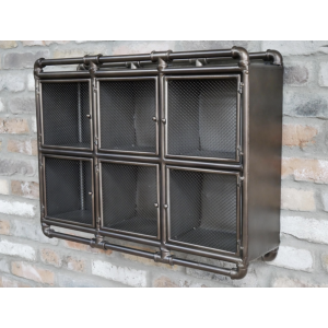 Industrial Wall Cabinet Rustic Metal Shelving Unit - Image 5