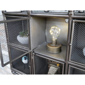 Industrial Wall Cabinet Rustic Metal Shelving Unit - Image 2