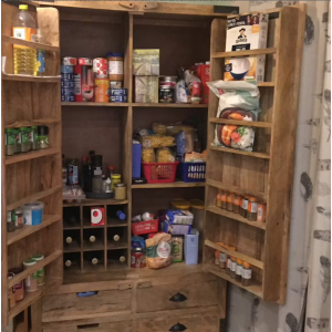 Large Kitchen Pantry Rustic Larder Storage Cabinet Solid Wood Vintage Industrial Cupboard - Image 5
