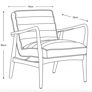 Vintage Style Danish Armchair Mid Century Seat Industrial Leather Accent Sofa Chair - Image 7