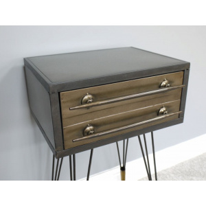 Metal Bedside Table Industrial Vintage Nightstand - Image 2