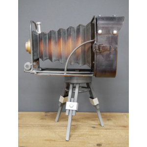 Industrial Table Clock Vintage Retro Office Desk Camera Style Rustic Metal Unit - Image 4