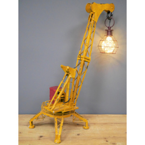 Industrial Desk Lamp Vintage Retro Rustic Metal Crane Design Bulb Light Art Deco - Image 3