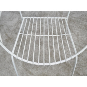 Metal Patio Chair White Retro Dressing Vanity Seat - Image 3