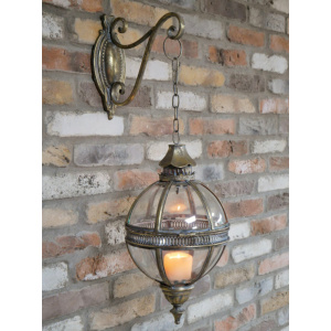 Antique Wall Lantern Rustic Metal Bracket Vintage Candle Holder - Image 2