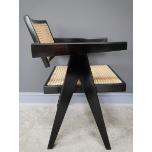 Rattan Lounge Chair Mid Century Wicker Armchair Wooden Vintage Chair - Image 4