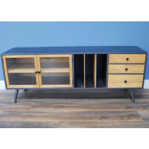 Industrial Storage Sideboard Vinyl Record Media Cabinet - Image 4