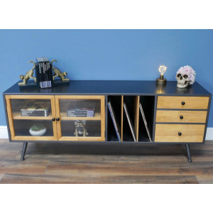 Industrial Storage Sideboard Vinyl Record Media Cabinet - Image 3