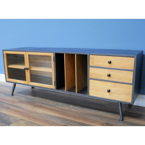 Industrial Storage Sideboard Vinyl Record Media Cabinet - Image 2