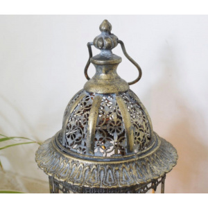 Large Floor Lantern Antique Moroccan Candle Holder Vintage Shabby Chic Art Decor - Image 4
