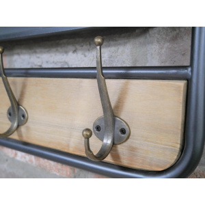 Industrial Wall Mirror Large Hallway Coat Rack Vintage Storage Bathroom Cabinet - Image 2