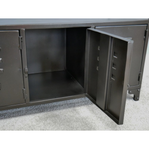 Industrial Storage Cabinet Rustic Sideboard Metal Cupboard Doors - Image 9
