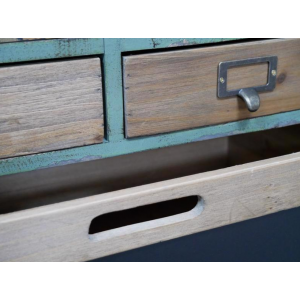 Tall Industrial Cabinet Vintage Retro Apothecary Unit Rustic Wooden Chest Drawer - Image 4