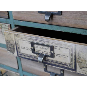 Tall Industrial Cabinet Vintage Retro Apothecary Unit Rustic Wooden Chest Drawer - Image 3