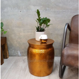 Small Side Table Vintage Industrial Plant Lamp End Stand Retro Metal Aluminium Unit - Image 3