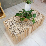 Rustic Coffee Table Solid Teak Wood Large Vintage Farmhouse Rectangular Furniture