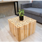 Rustic Side Table Solid Teak Wood Coffee Plant Lamp Stand Vintage Industrial Style Furniture