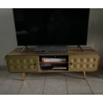Retro TV Stand Vintage Scandinavian Style Media Cabinet Rustic Solid Wood Storage Unit