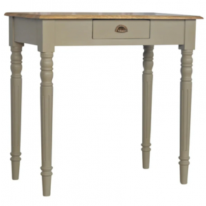 Wooden Writing Desk Vintage Computer Table Solid Wood French Grey Workstation - Image 3