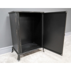 Industrial Side Cabinet Rustic Metal Bedside Table Unit - Image 3