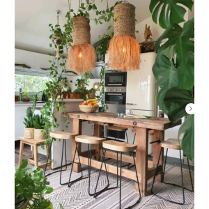 Industrial Bar Stools Rustic Solid Wood Set 2 Vintage Counter Height Seat Tall Chair - Image 3