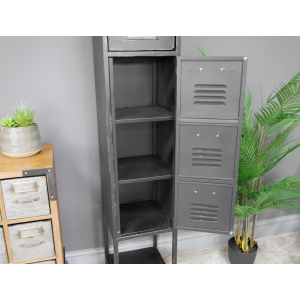 Tall Industrial Cabinet Vintage Retro Storage Cupboard Metal Narrow Slim Tallboy - Image 3