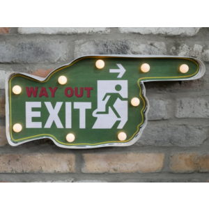 Industrial Exit Sign Bar Pub Wall Decoration Vintage Style Retro Way Out Lights - Image 3