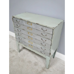 Industrial Chest 3 Drawers Rustic Metal Storage Sideboard - Image 4