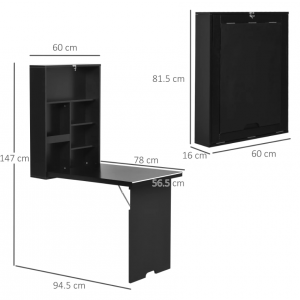 Folding Wall Table Kitchen Dining Breakfast Drop Leaf Storage Computer PC Desk - Image 4