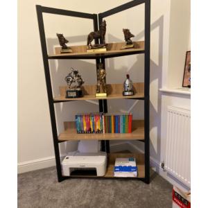 Retro Corner Bookcase Vintage Industrial Display Cabinet Shelving Unit Furniture - Image 3