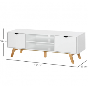 Scandinavian TV Stand Vintage Retro Furniture Storage Media Unit White Cabinet - Image 6