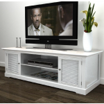 Shabby Chic TV Stand White Vintage Furniture 2 Door Cabinet Sideboard Shelf Unit