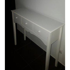 Shabby Chic Console Table Vintage Storage Furniture 3 Drawers French Hallway - Image 3