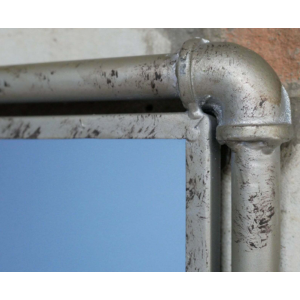 Industrial Wall Mirror Vintage Retro Shelf Rustic Metal Bathroom - Image 3