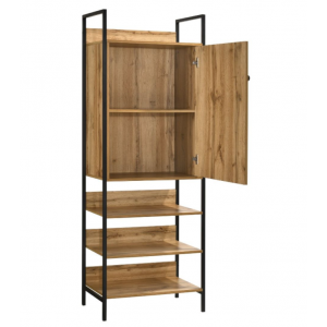 Industrial Wardrobe Large Walk In Furniture Rustic Metal Oak Cupboard - Image 4