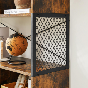 Tall Industrial Bookcase Vintage Style Display Cabinet Rustic Unit - Image 5
