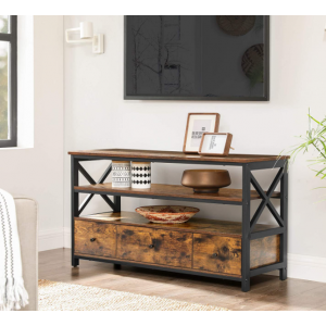 Large TV Stand Industrial Storage Sideboard Rustic Metal Cabinet - Image 2