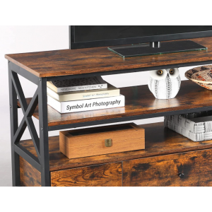 Large TV Stand Industrial Storage Sideboard Rustic Metal Cabinet - Image 3