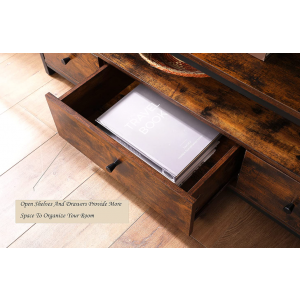 Large TV Stand Industrial Storage Sideboard Rustic Metal Cabinet - Image 4